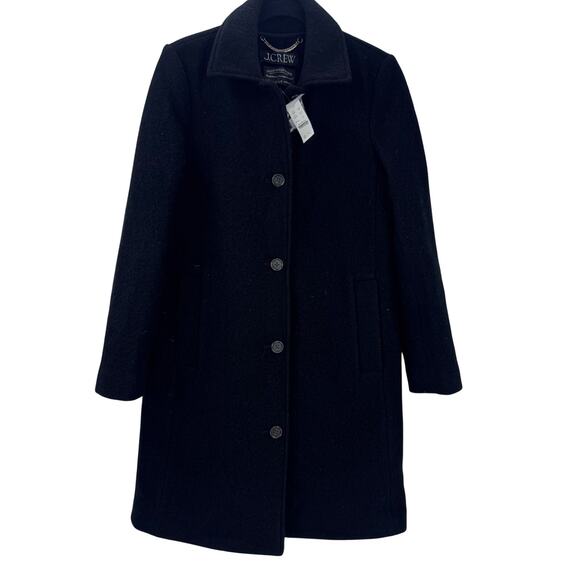 J. Crew Women's Long Sleeve Car Coat In Italian Boiled Wool Size 6 NWT - Picture 4 of 12